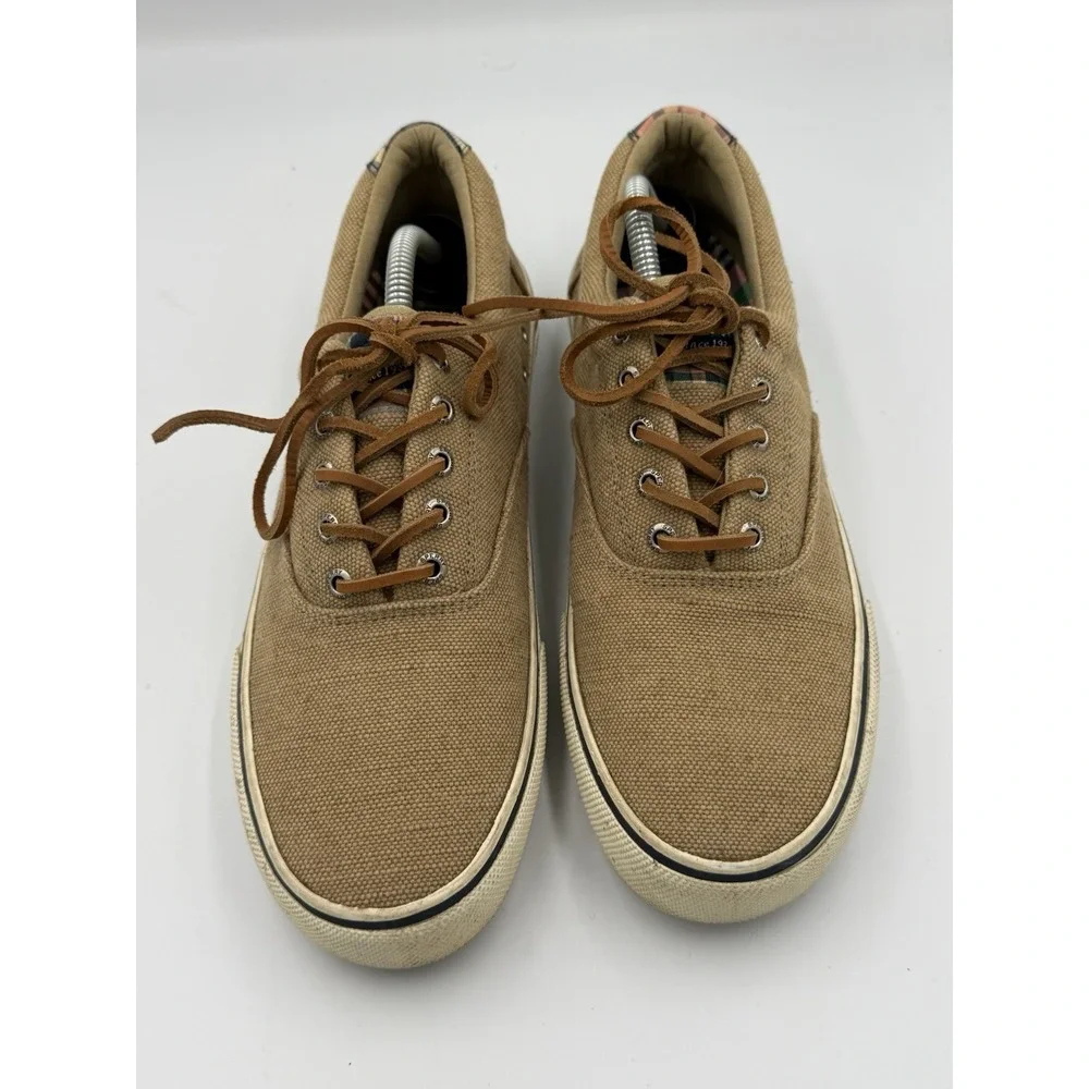 Sperry Men's Striper II CVO Canvas Hemp Sneakers Men's Size 10 Taupe Lace Up